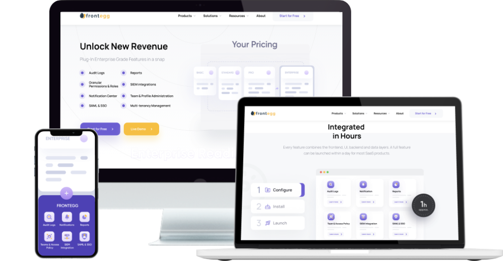 The Frontegg applications on different devices