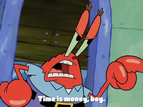 mr. Krabs about time and money