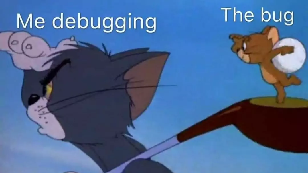 Tom & Jerry debugging meme