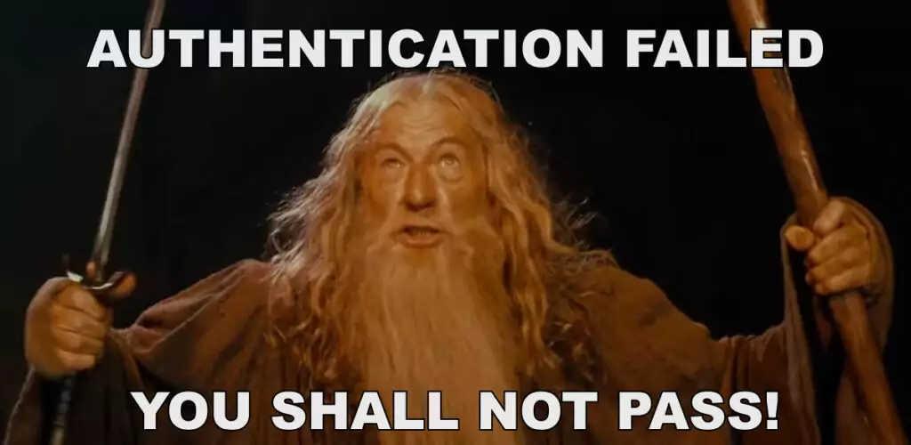 Gandalf won't let you log in
