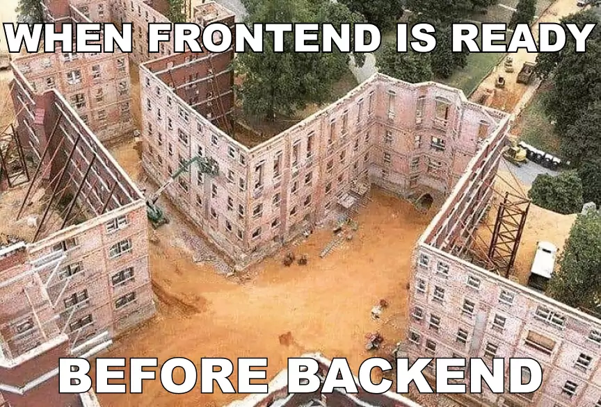 Construction frontend and backend meme
