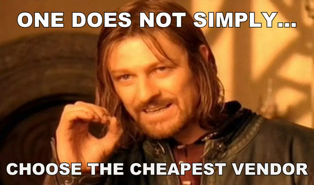 Aragorn meme about cost for offshore developers