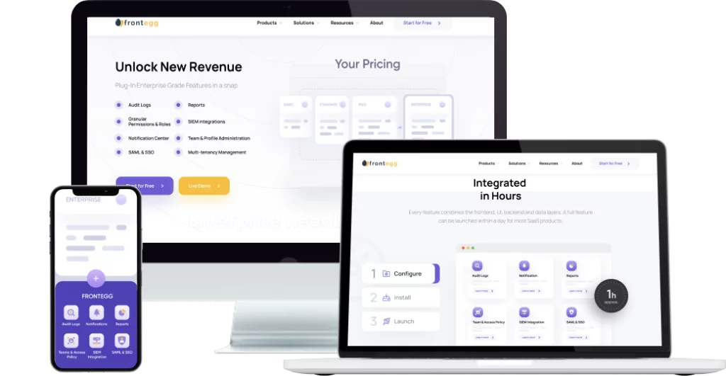 The Frontegg applications on different devices