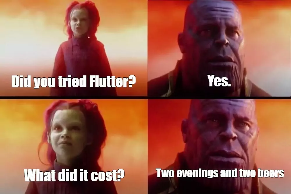 flutter questions - what did it cost you? - joke