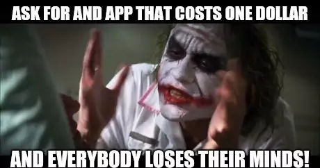 joke about development costs