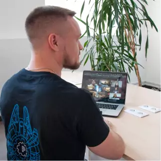 ProCoders developer sitting on a zoom meeting