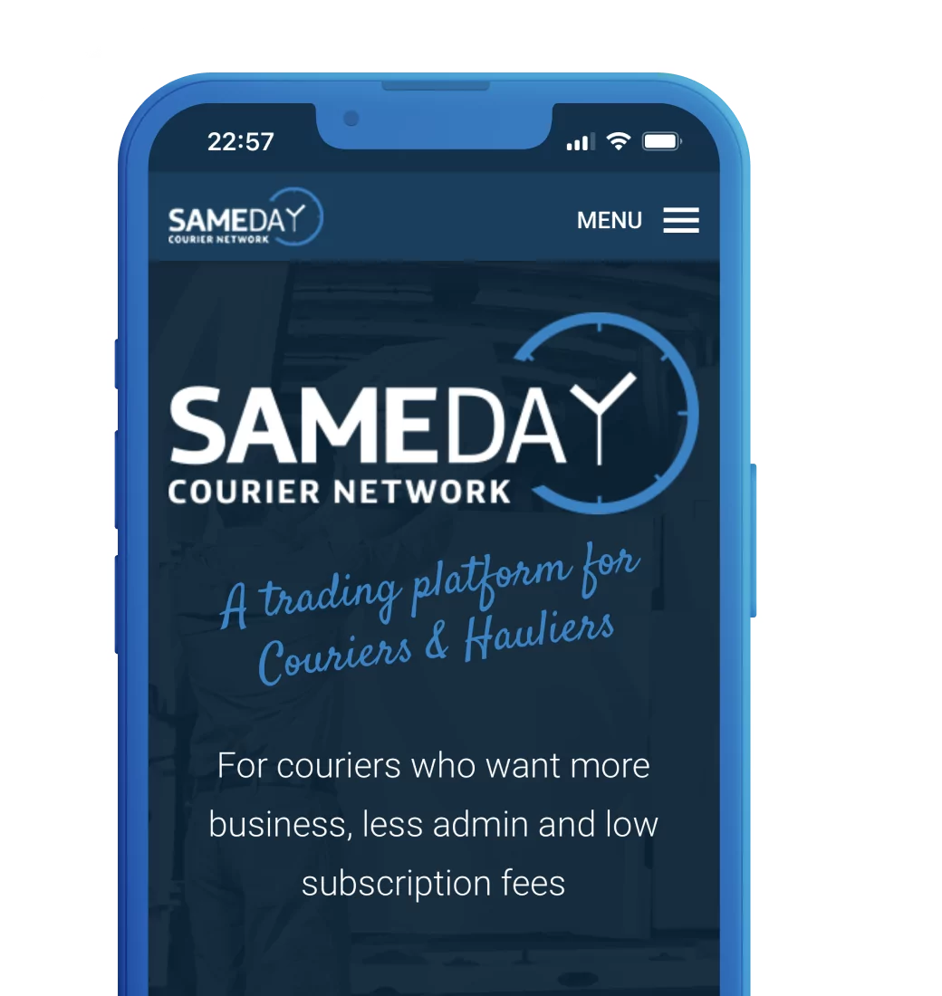 sameday courier network mobile interface