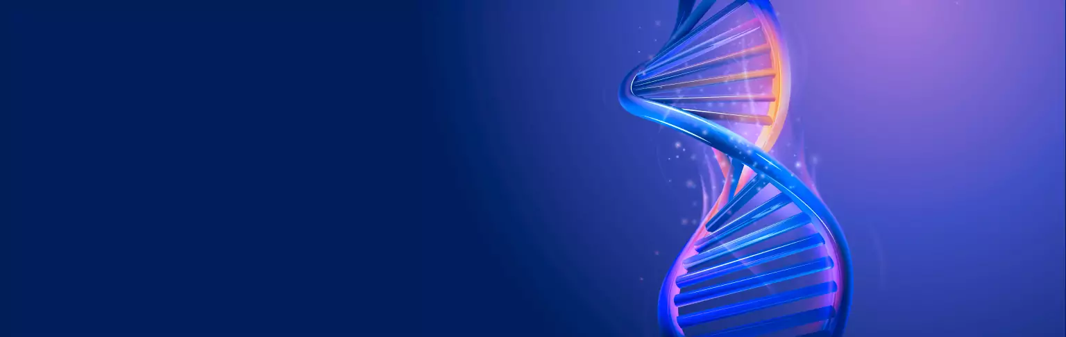 DNA fraction on a blue background