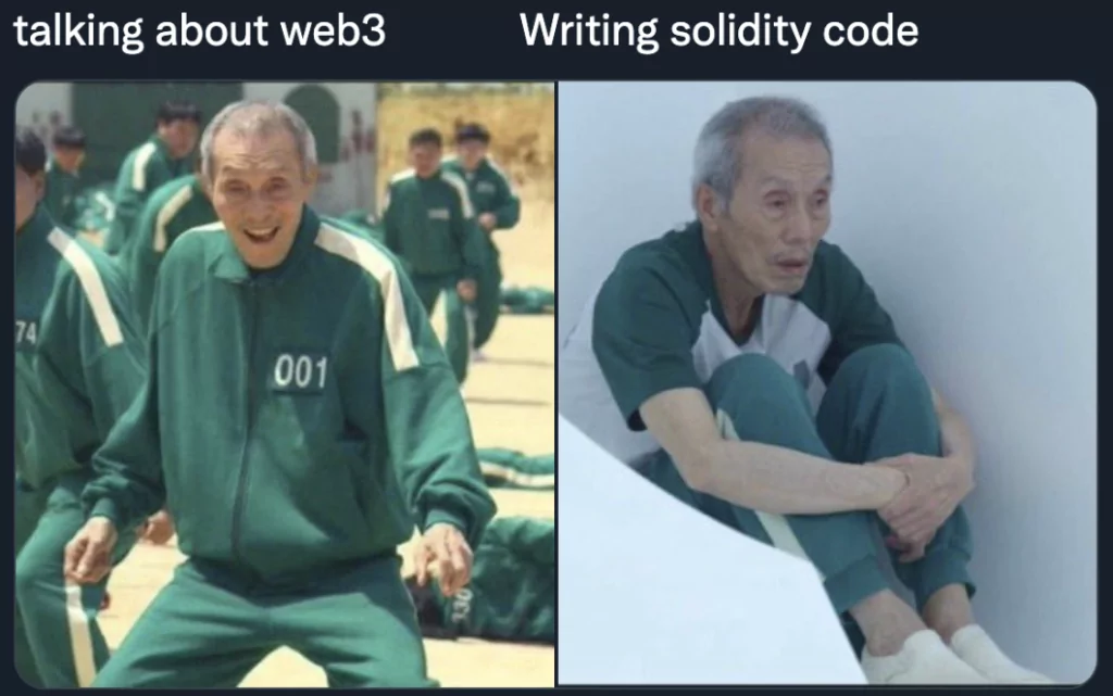 talking about web3 vs writing solidity code mem