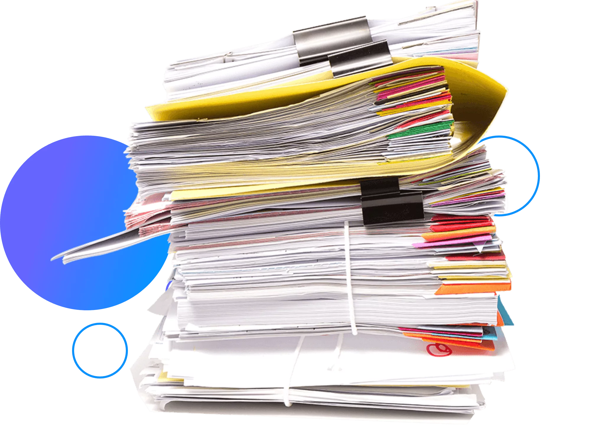 a stack of folders with documents