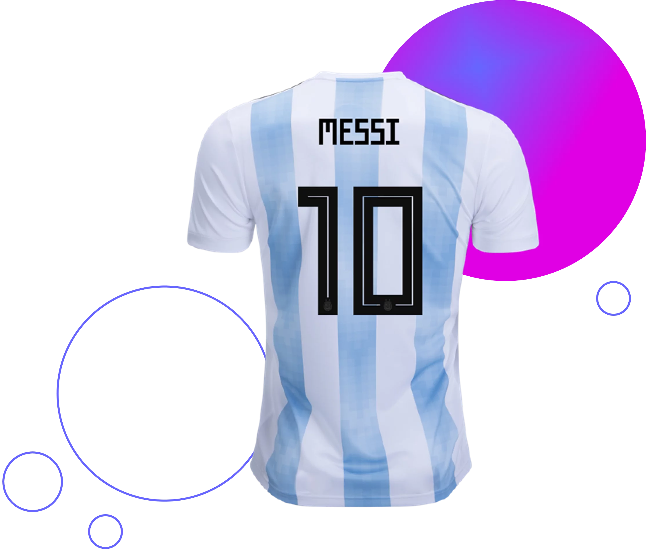 football t-shirt with Messi and number 10 on it