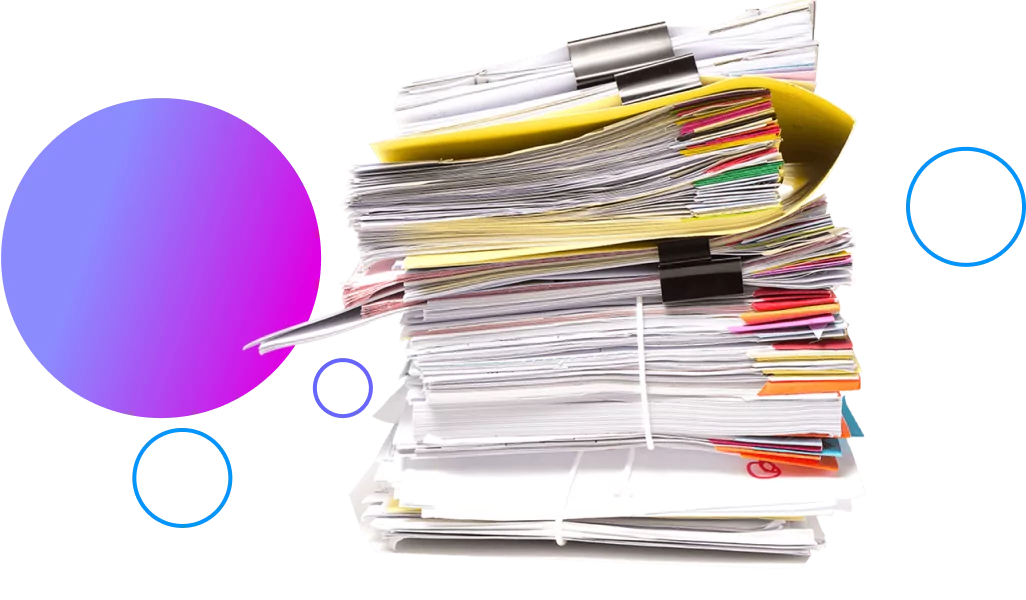 Stack of folders with documents