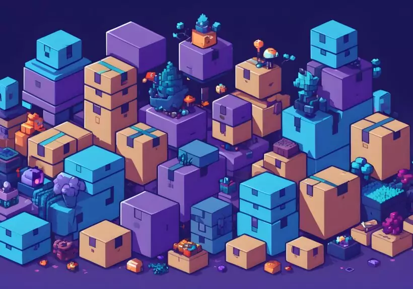 pile of boxes pixel art