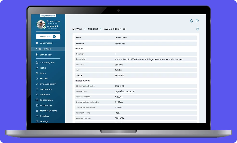 sdcn invoice