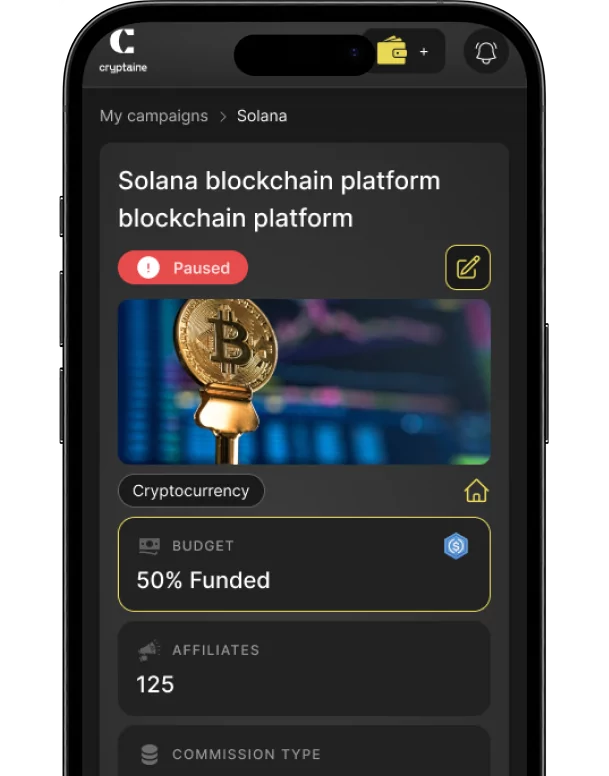 Cryptaine case study mobile preview