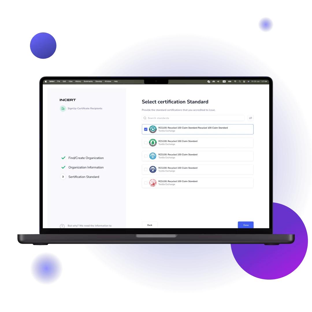 Incert Create organization
