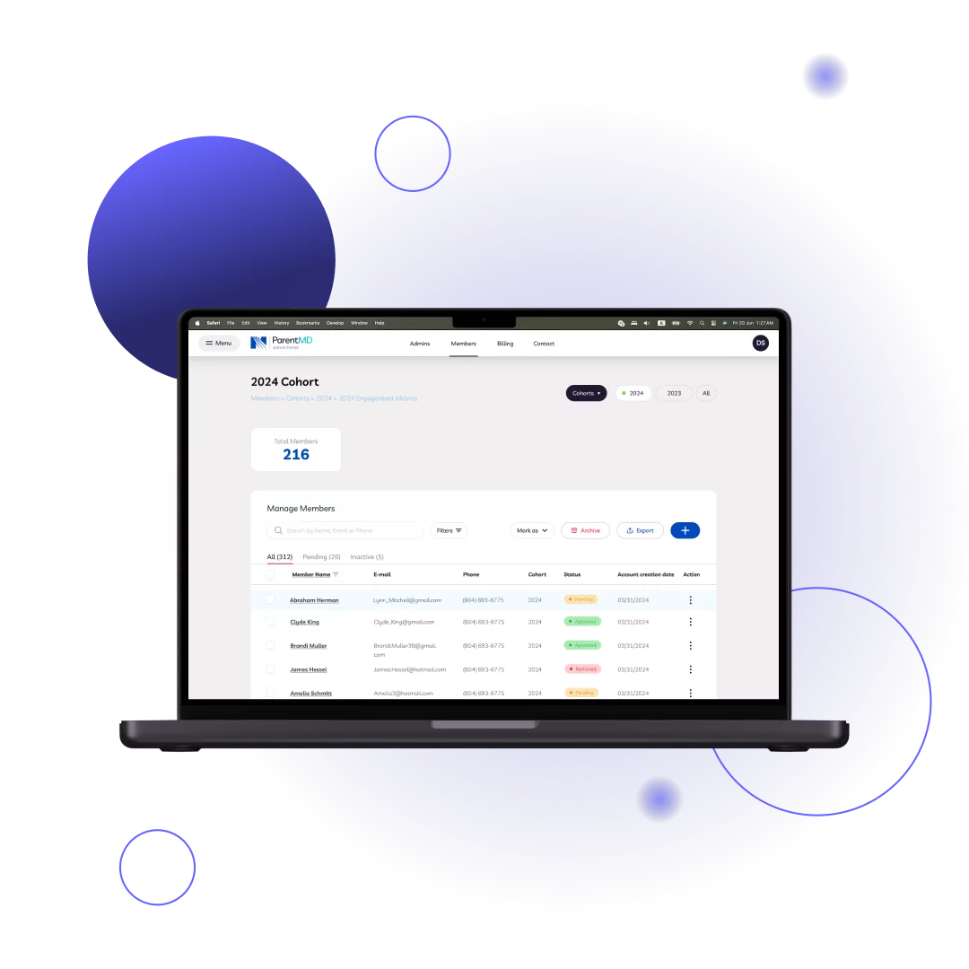 ParentMD manage member