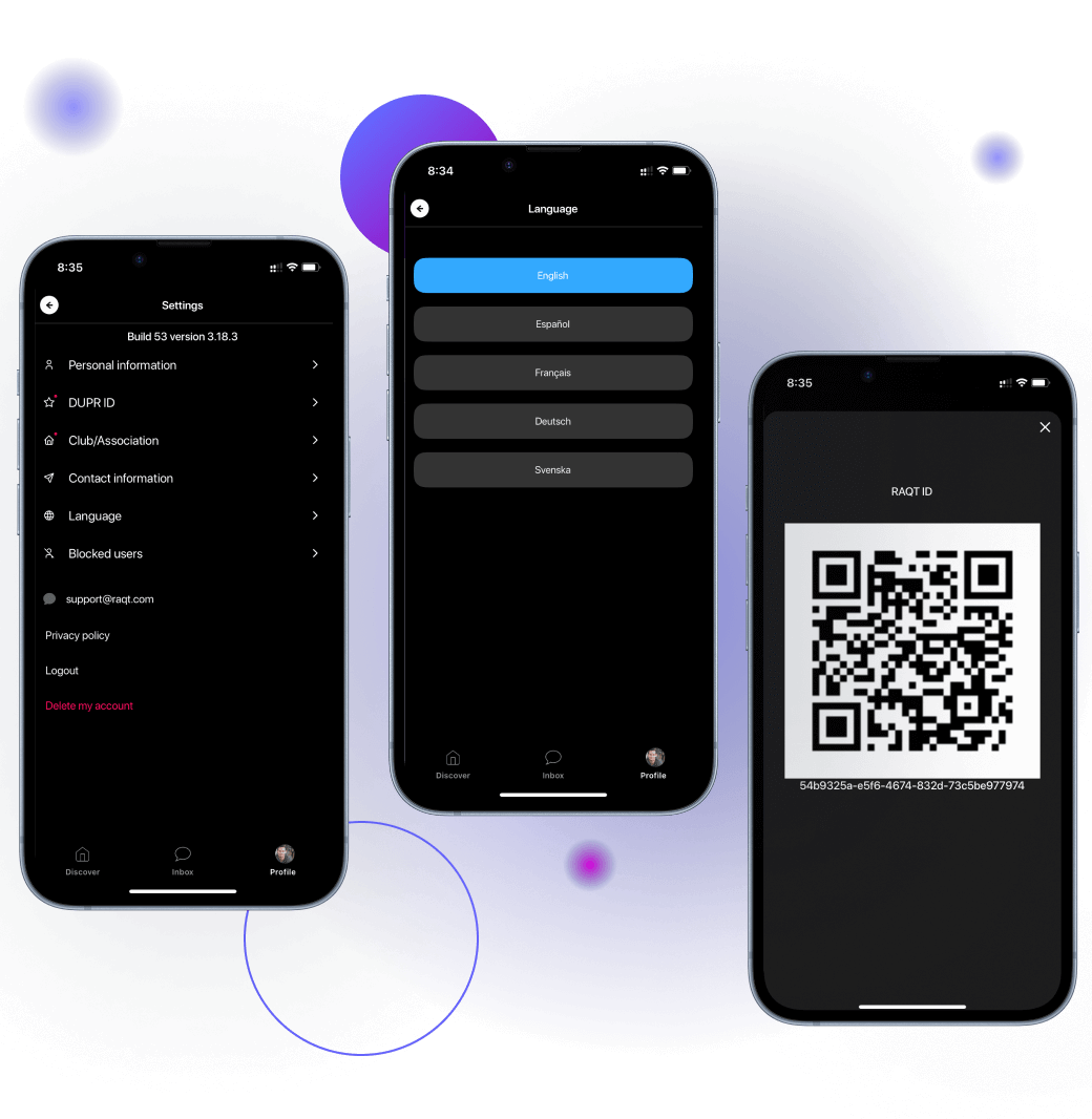 Raqt app settings